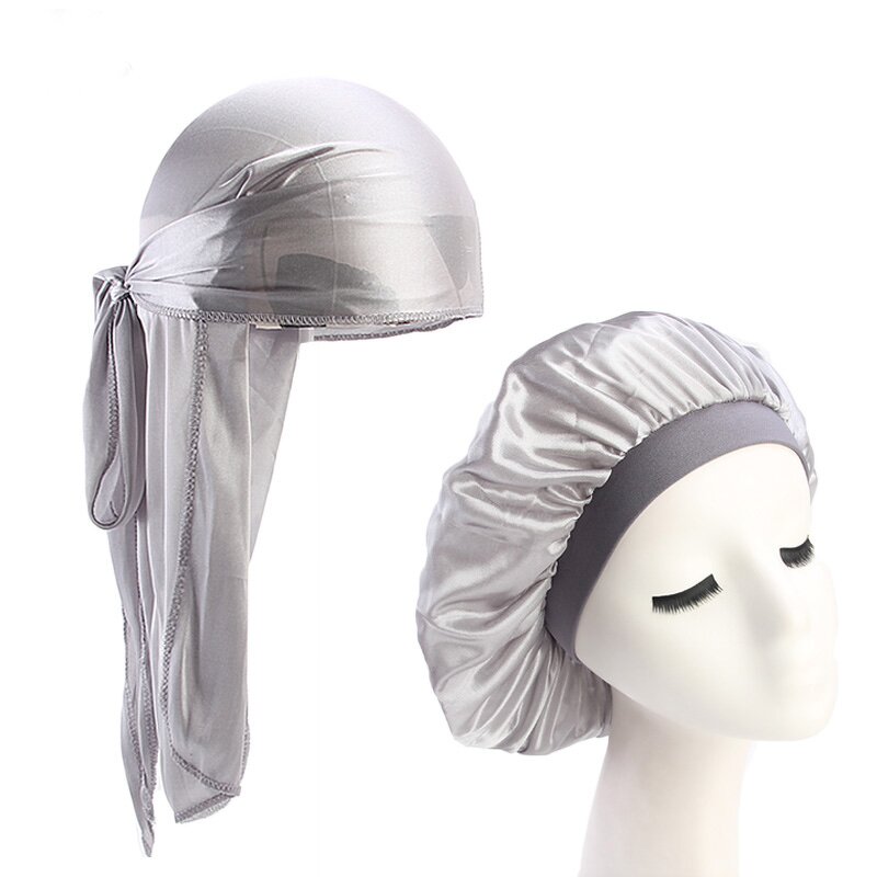 Durag Supplier - Wholesale Cheap Couples Bonnet and Dorag Set Solid