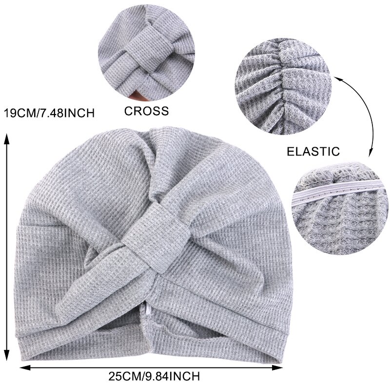 Headscarf Manufacturer - Winter Cotton Soft Knotted Style Solid Color Turban