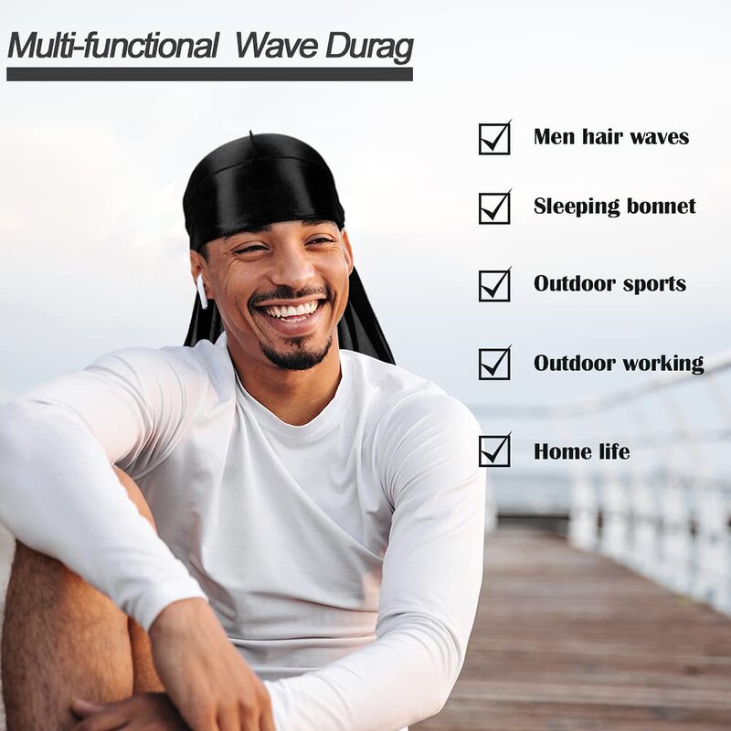 Du Rags Manufacturer - Wrinkle Free Solid Adults with Clip for Waves Braids