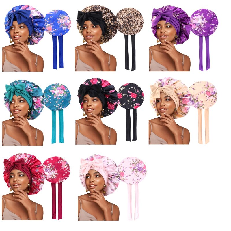 Hair Bonnet Manufacturer - Extra with Wrap Sleeping Bonnets Belt Band Tails