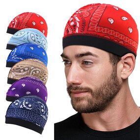 Skull Cap Supplier - Paisley Pattern Cooling Soft Polyester Spandex Dome