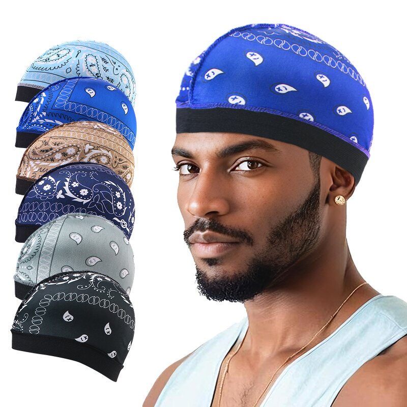 Skull Cap Supplier - Paisley Pattern Cooling Soft Polyester Spandex Dome