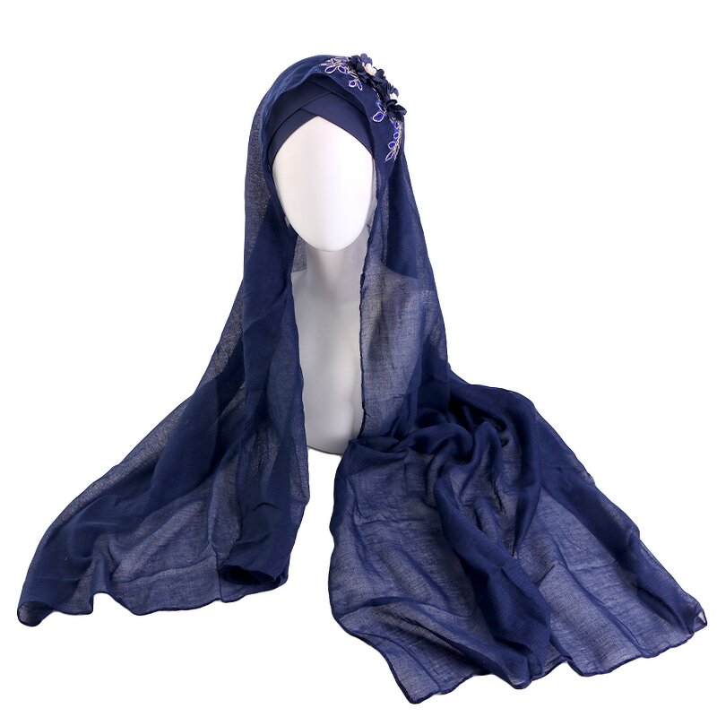 Muslim Hats Supplier - Luxury with Flower Accessories Ethnic Breathable Cotton