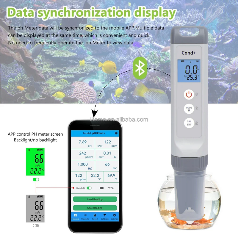 Waterproof Pen Ph Meter Factory - OEM/ODM IKEME Hot Selling 7 in 1 Tds Ec Ph Salinity Temp