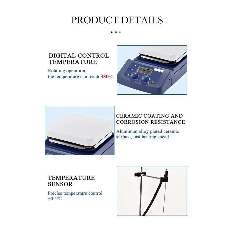 Lab Hotplate Manufacturer - OEM/ODM IKEME Digital 5inch Lcd 5liter Heating Magnetic Stirrer
