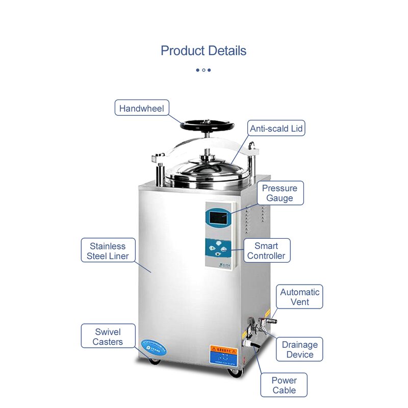 Hand Wheel Autoclave Manufacturer - OEM/ODM IKEME Automatic Vertical Pressure Steam Sterilizer Mushroom