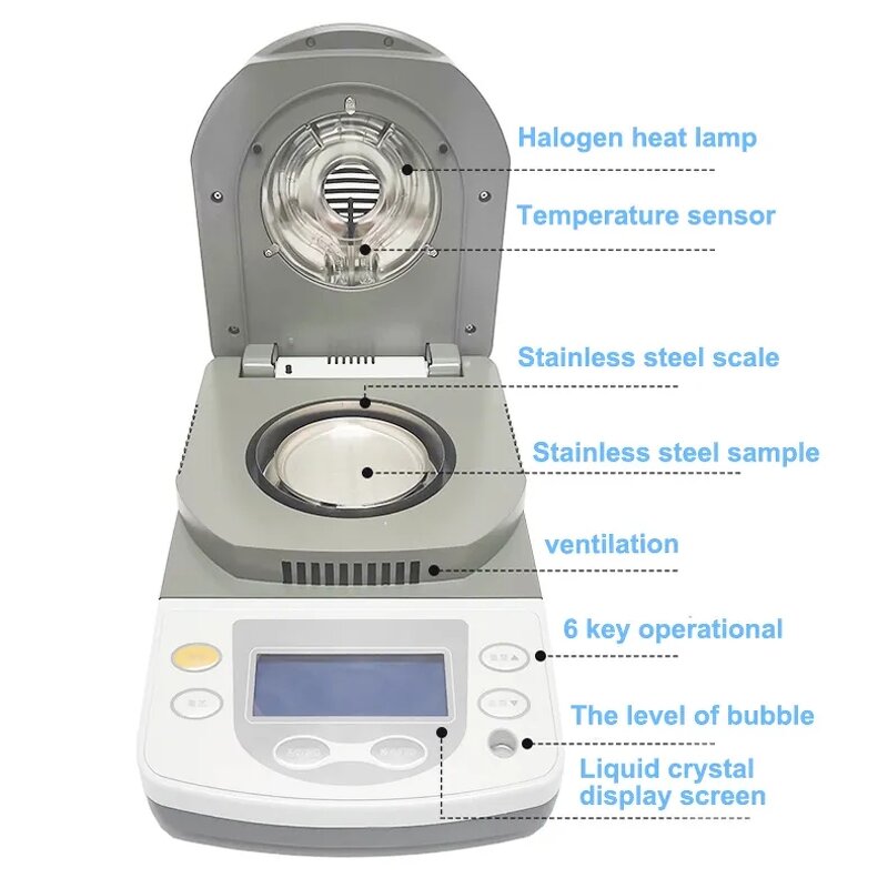 Moisture Analyzer Factory - OEM/ODM IKEME Grain Moisture Tester 0.0001 Automatic Digital Solid