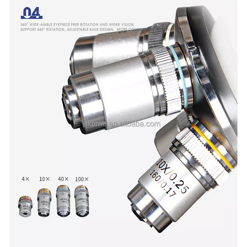 Medical Microscope Factory - OEM/ODM IKEME Lab Portable Binocular Digital Biological Olympus