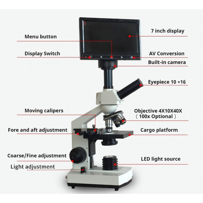 Digital Microscope Factory - OEM/ODM IKEME Laboratory Electron Microscope Camera Screen Microscopio