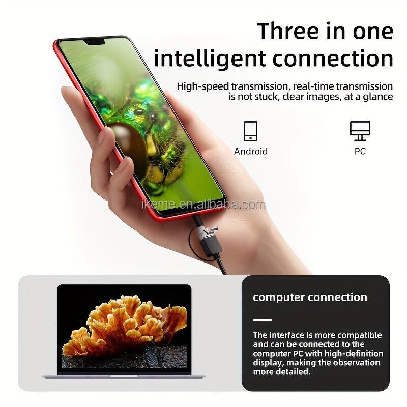 USB Digital Microscope Manufacturer - OEM/ODM IKEME Cheap 3 in 1 Type-c Portable Electronic LED