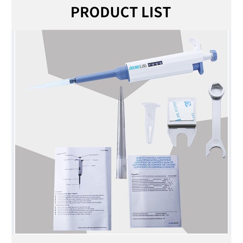 Adjustable Pipette Manufacturer - OEM/ODM IKEME Laboratory Pipette 0.1ul-10ml Pipet Gun