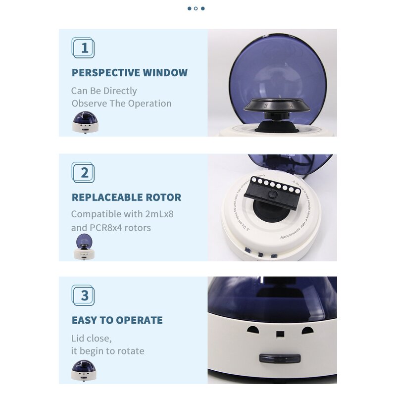 Lab Mini Centrifuge Manufacturer - OEM/ODM IKEME 7000rpm PRF CGF 0.2-2ml Tubes Micro