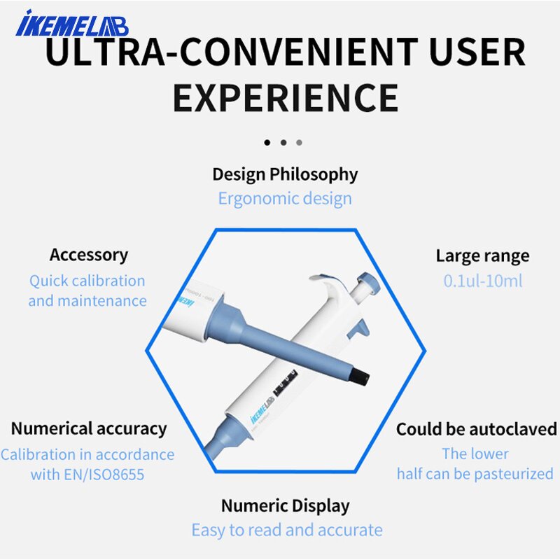Micropipette Manufacturer - OEM/ODM IKEME Lab Adjustable Volume Pipettor Micro Pipette