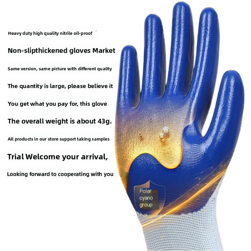 Safety Gloves Factory - High Quality Thickened Industrial Nylon Anti-Static Anti-Slip