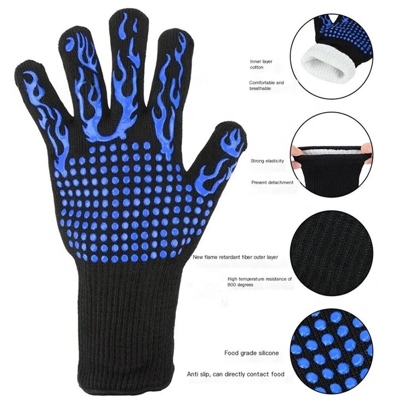 Fire-Resistant Gloves Supplier - Wholesale High-Temperature Silicone for Cooking