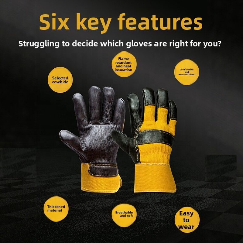Cowhide Leather Safety Gloves Supplier - Hot Sale High Temperature Resistant