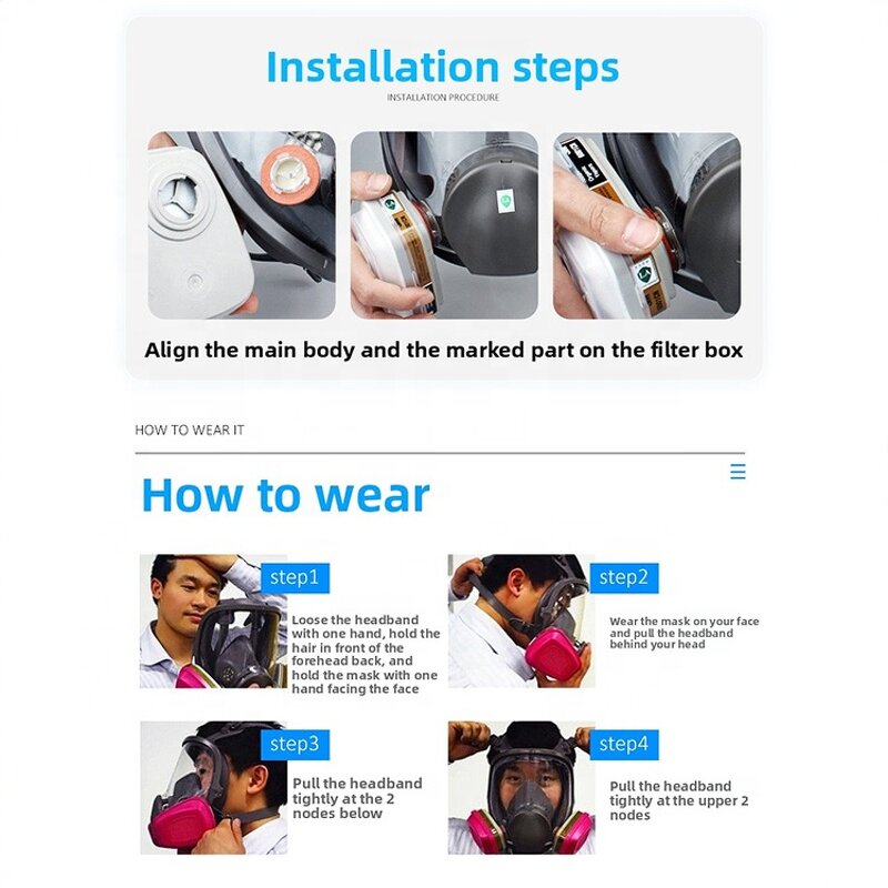 Gas Mask Factory - 6800 Full Face Reusable with Activated Carbon Filter