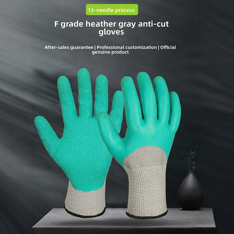 Cut-Proof Gloves Supplier - Wholesale Original with Wrinkle Latex Coating Grade 5