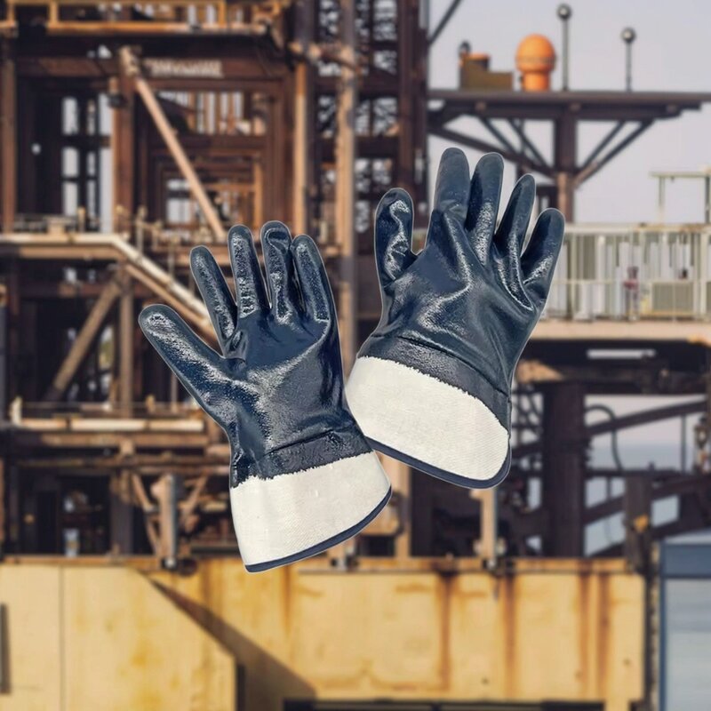 Safety Gloves Factory - High Quality Heavy-Duty Blue Acrylic Full Coating Oil