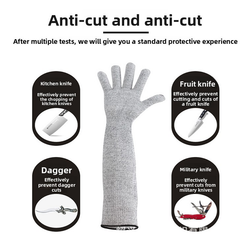 Wrist Arm Protector Supplier - High Quality Level 5 HPPE Anti-Cutting with Gloves
