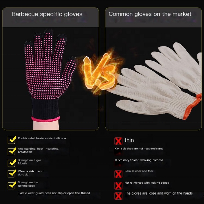 Safety Gloves Supplier - Double-Sided Silicone Beads Anti-Scalding Non-Slip Heat