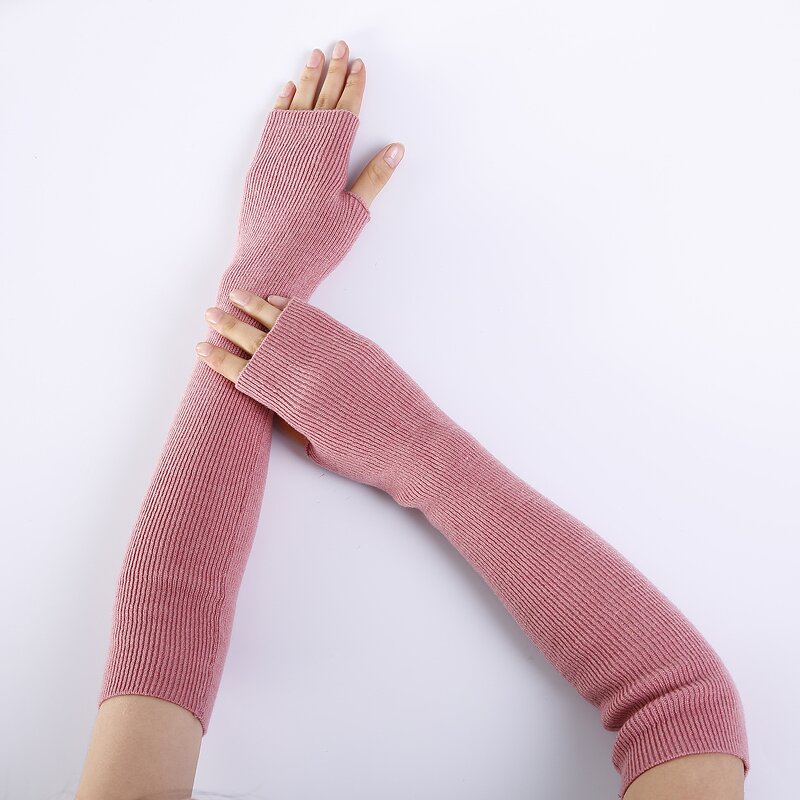 Long Arm Gloves Manufacturer - OEM/ODM High Quality Soft Solid Color Winter Knitted for Cycling