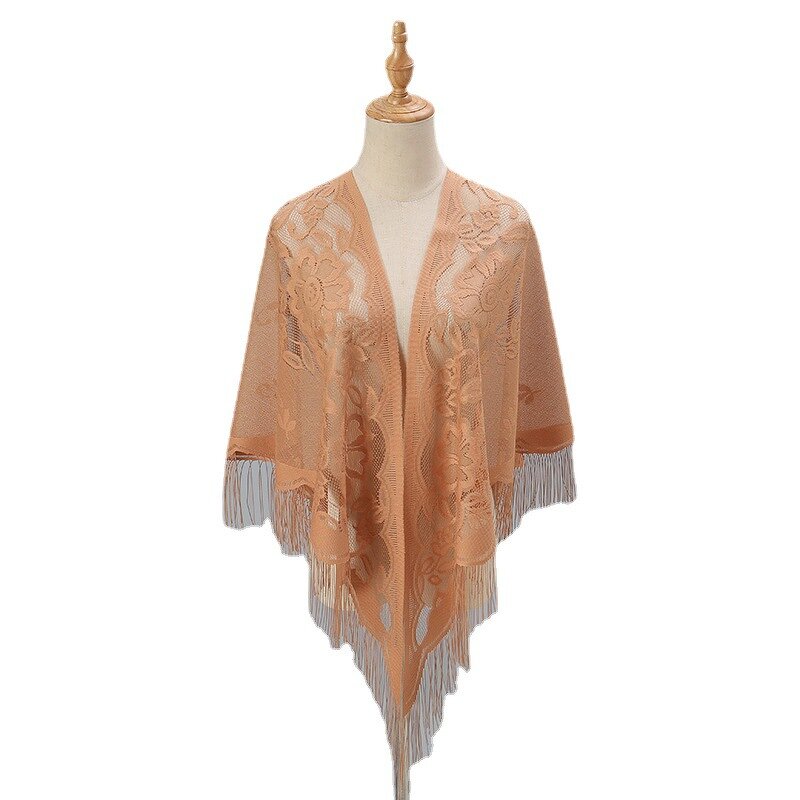 Triangle Shawl Manufacturer - OEM/ODM Women's New Summer Polyester Tassel Fashionable Monochrome