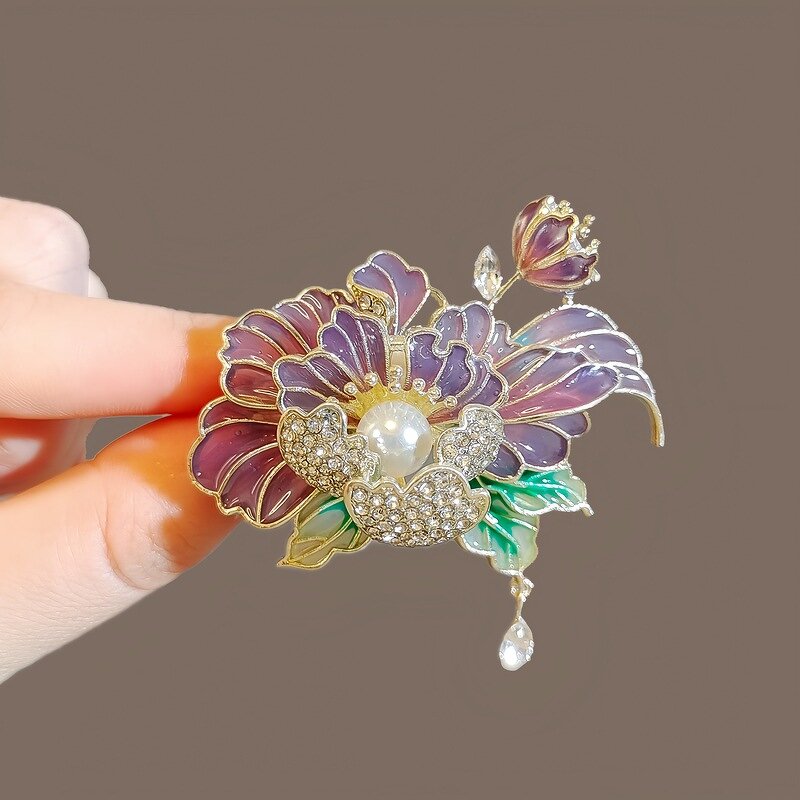 Flower Brooch Factory - OEM/ODM Cute Peony Elegant Exquisite Chinese Style Classical Pin