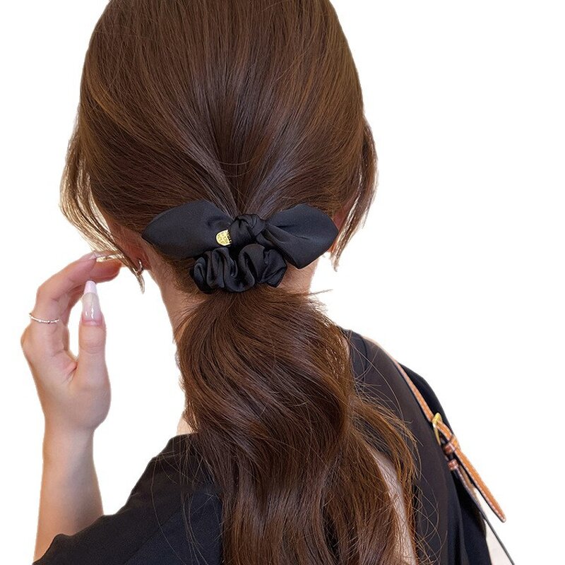 Hair Accessories Manufacturer - OEM/ODM Fashion Satin Bow Solid Color Elastic Scrunchies