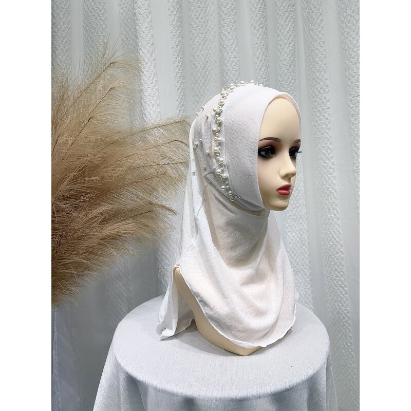 Nail Bead Headscarf Manufacturer - OEM/ODM 2025 New Shawl Elastic Solid Color Ethnic Pullover