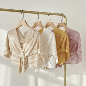 Knitted Shawl Manufacturer - OEM/ODM for Women Paired Spring Summer Wavy Pearl