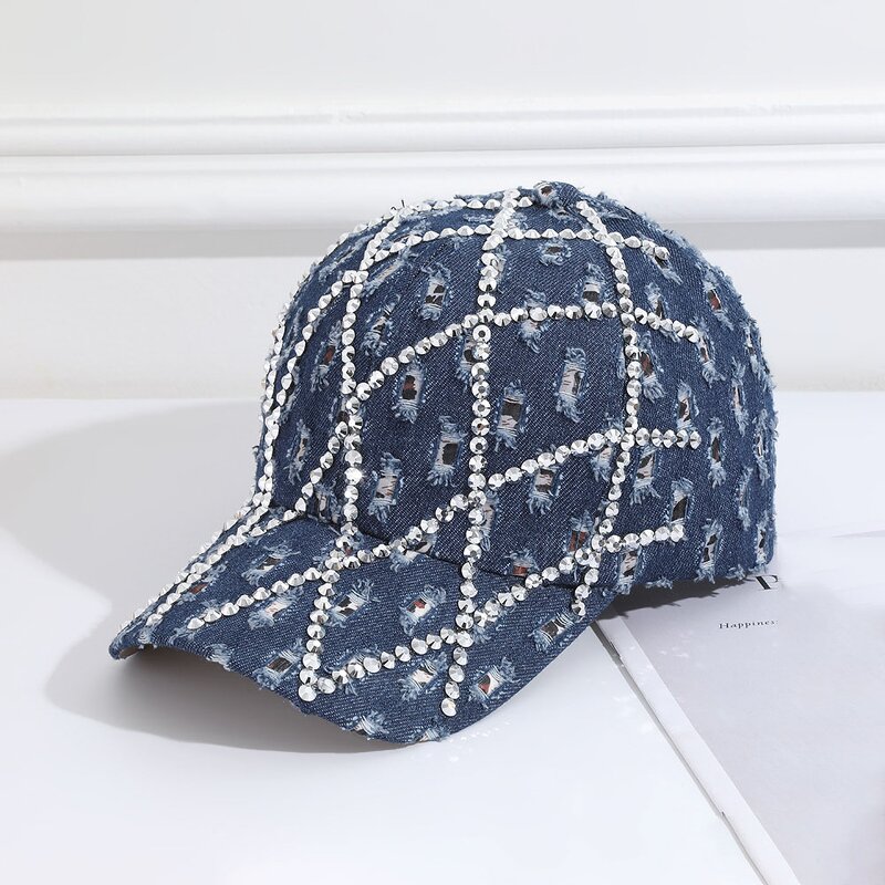 Baseball Cap Factory - OEM/ODM Blingbling 6-Panel Sports Denim Daddy with Rhinestones