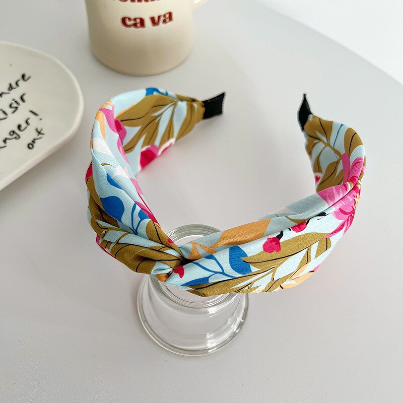 Headband Manufacturer - OEM/ODM European American New Printed Cross Wide Edge Retro