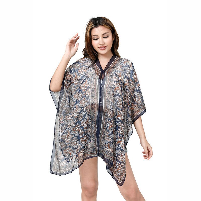 Bikini Chiffon Hoodie Manufacturer - OEM/ODM New Sunshade Clothing Women's Silk Scarf Multi