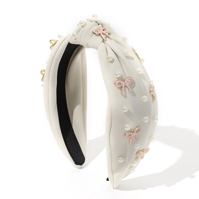 Hair Accessories Factory - OEM/ODM European American Sweet Simple Nail Bead Bow Headband