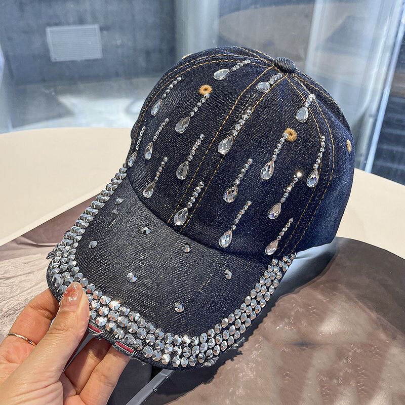 Baseball Cap Manufacturer - OEM/ODM 2025 New Female British Denim Diamond Casual Adult
