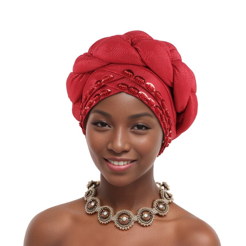 Bandana Factory - OEM/ODM African Ethnic for Women with Sequined Beaded Turban