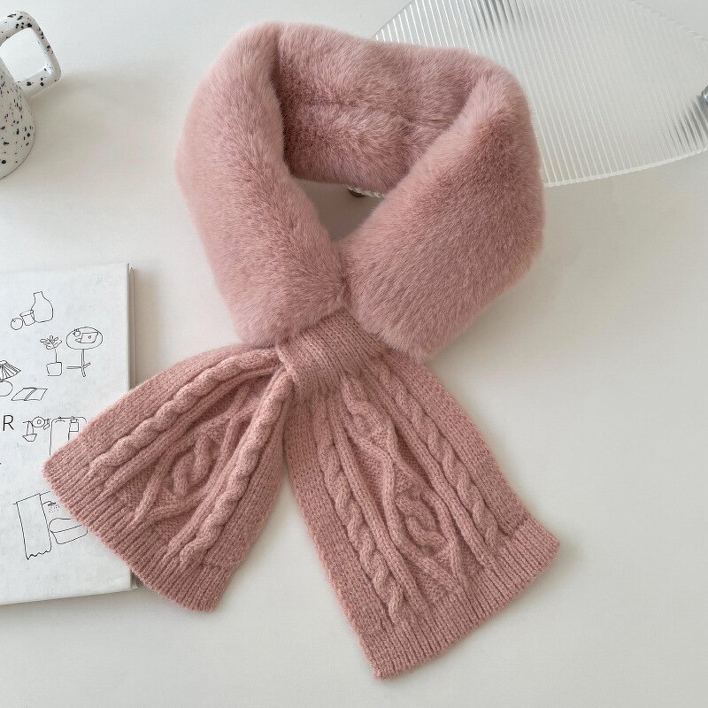 Knitted Scarf Factory - OEM/ODM Women's Warm Cross for Autumn Winter Korean Plush Collar