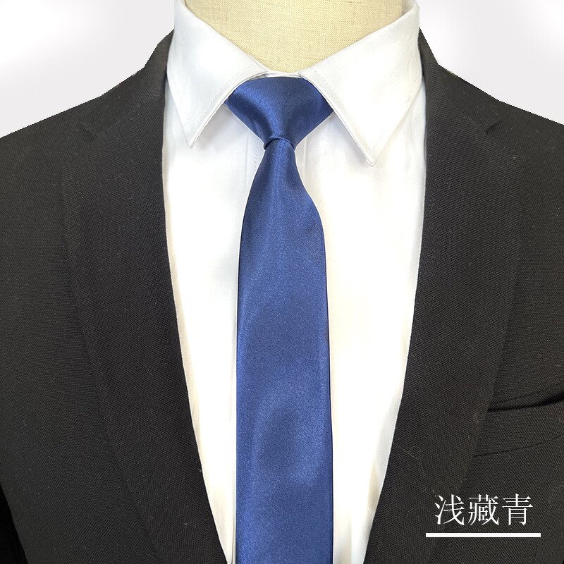 Men's Tie Factory - OEM/ODM Best Selling Luxury Plain 5cm Skinny Solid Color Necktie