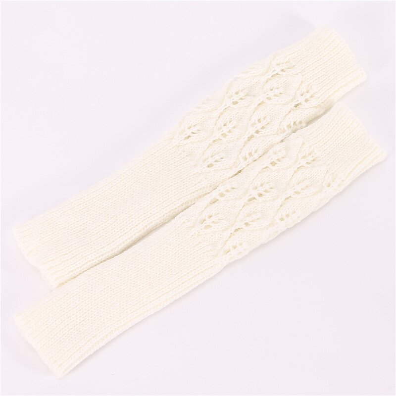 Fingerless Gloves Factory - OEM/ODM Fashion New Hollow Out Leaves Knitted Wrist Arm