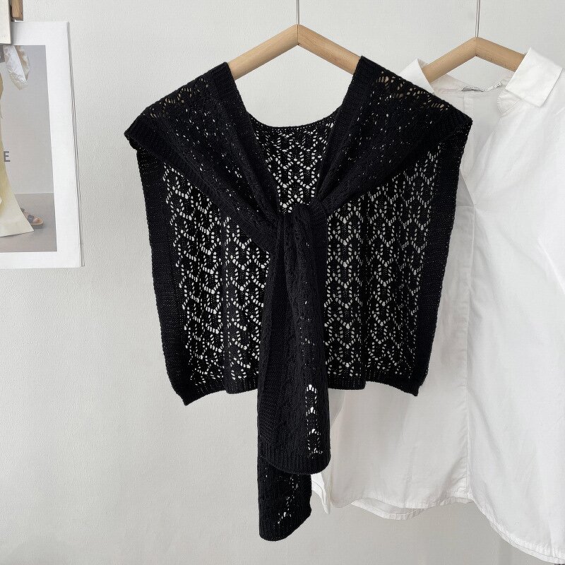 Hollowed Out Shawl Factory - OEM/ODM New Knitted Women Korean Versatile Solid Color Knotted