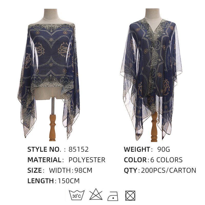 Silk Scarf Manufacturer - OEM/ODM Summer Hot Selling Chiffon Printed Beach Towel Sunshade