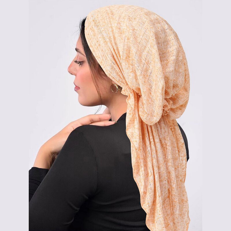 Headscarf Manufacturer - OEM/ODM New Style Fashion Pretied Striped Design Adjustable Plain