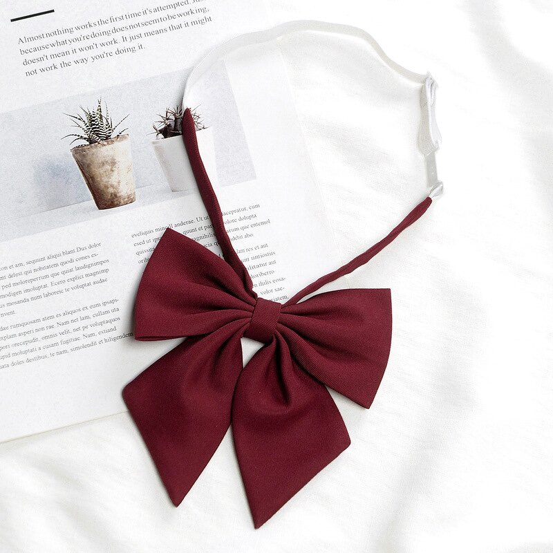 Diagonal Bow Factory - OEM/ODM JK Uniform Solid Color Feather Root Female College Style