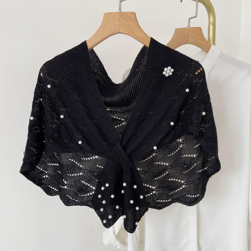 Knitted Shawl Manufacturer - OEM/ODM for Women Paired Spring Summer Wavy Pearl