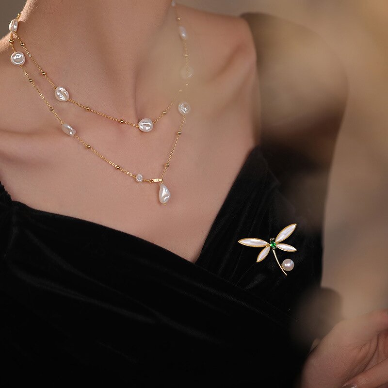 Pearl Dragonfly Brooch Manufacturer - OEM/ODM Cute Women High-end Niche Exquisite Brooch