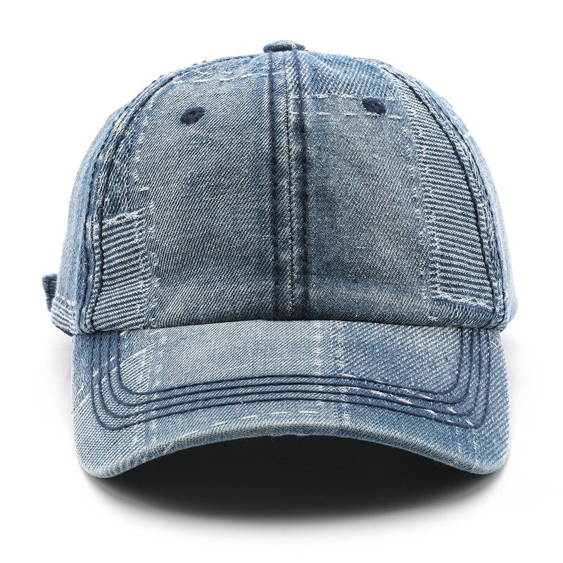 Baseball Hat Factory - OEM/ODM Embroidered Washed Vintage Adjustable 6 Panel Denim
