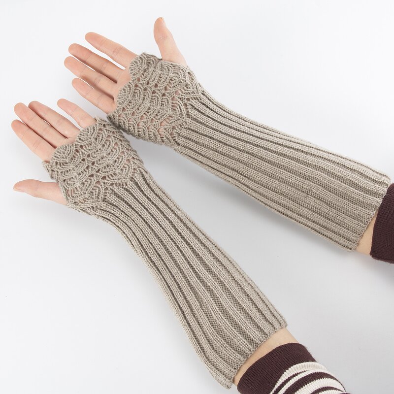 Open Finger Gloves Factory - OEM/ODM Jacquard Women Warm Knit Wrist Warmers Winter Arm