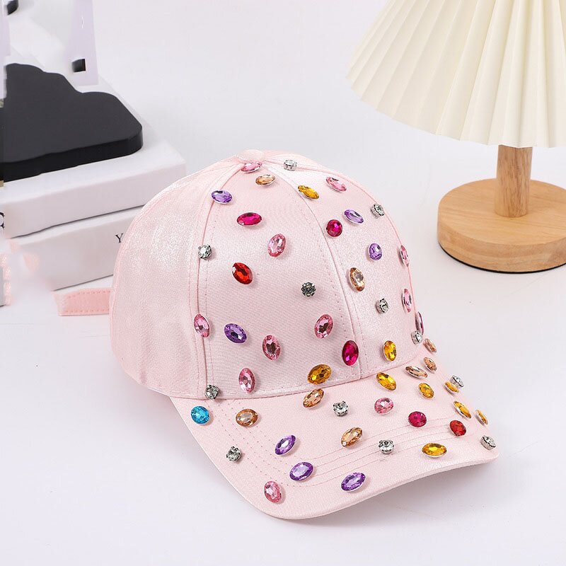 Visor Cap Manufacturer - OEM/ODM New Adult Female Korean Rhinestone Fashion Canvas Hat