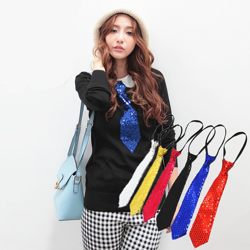 Shinning Tie Factory - OEM/ODM Unisex Sequins for Stage Performance Adjustable Easy Lazy